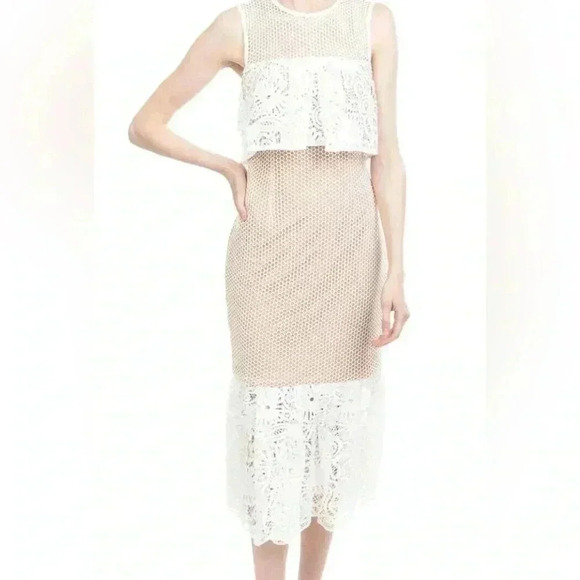 NWT Elliatt Dress Serenity Revolve Anthropologie Lace White Trumpet Mermaid Boho - Picture 3 of 15